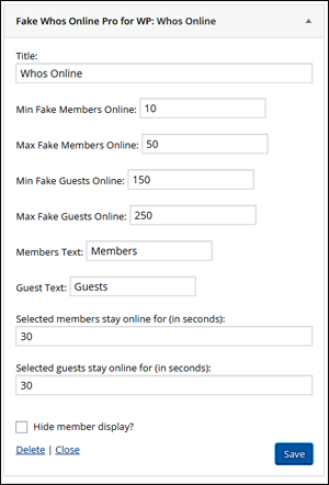 Fake whos online back end options fake online wordpress backend