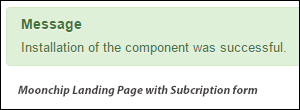 Installation complete joomla default landing page